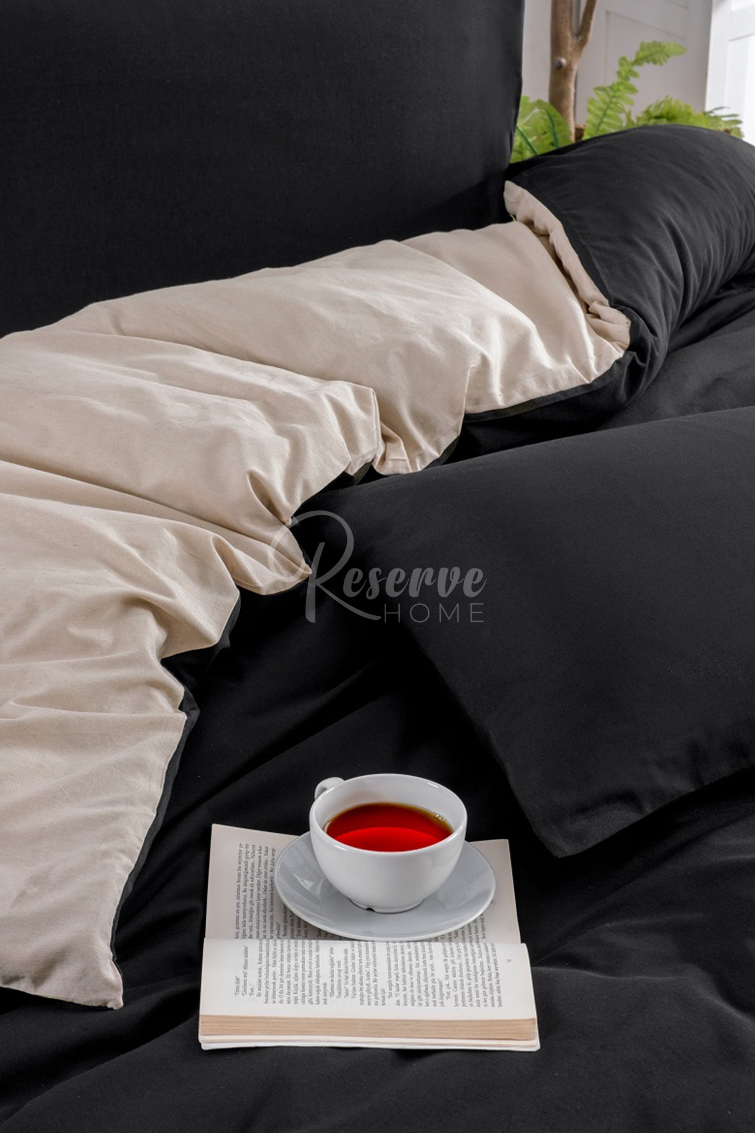 Perle - Siyah Bej Nevresim Takımı