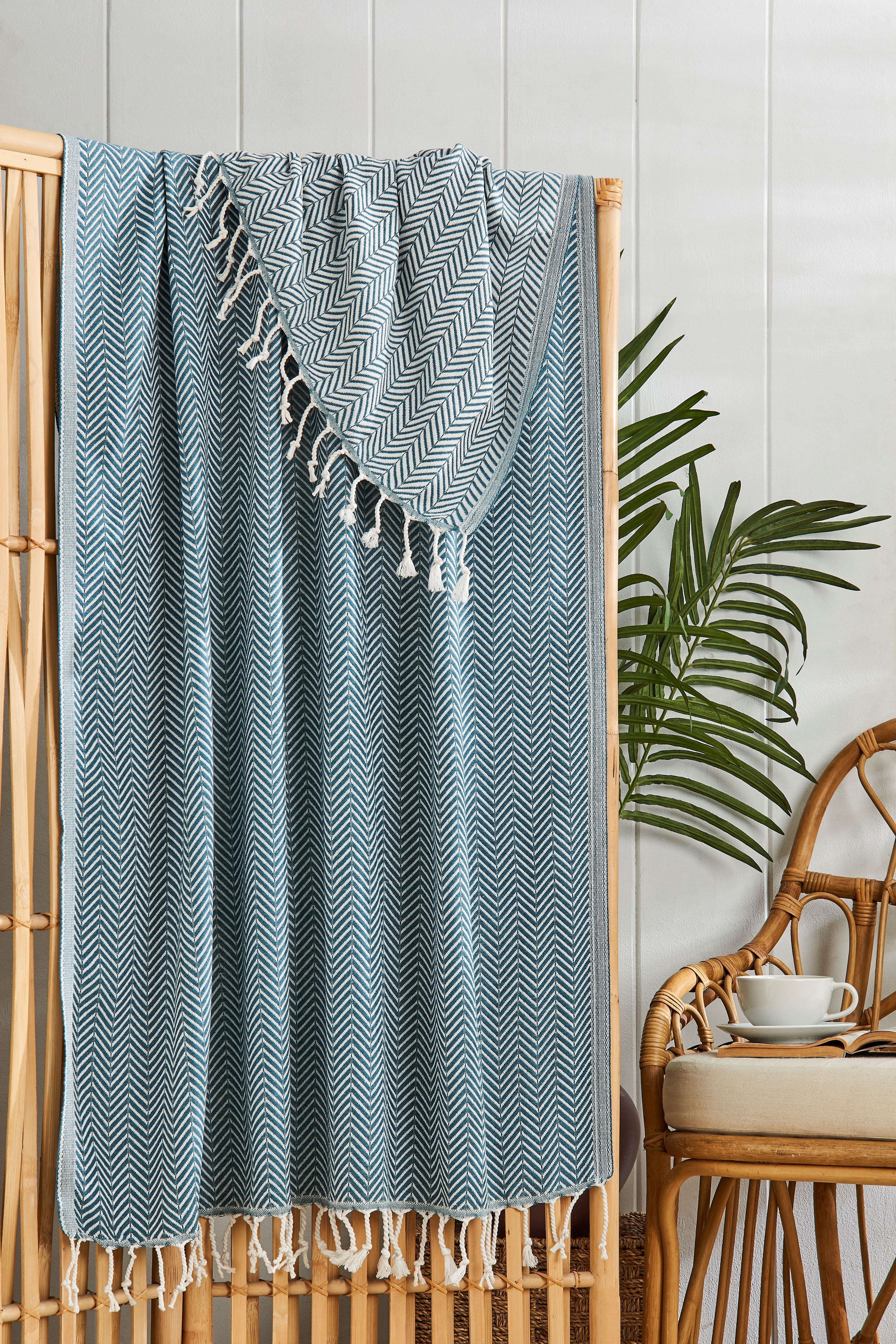 Fula Mavi Peştamal 90x180 cm