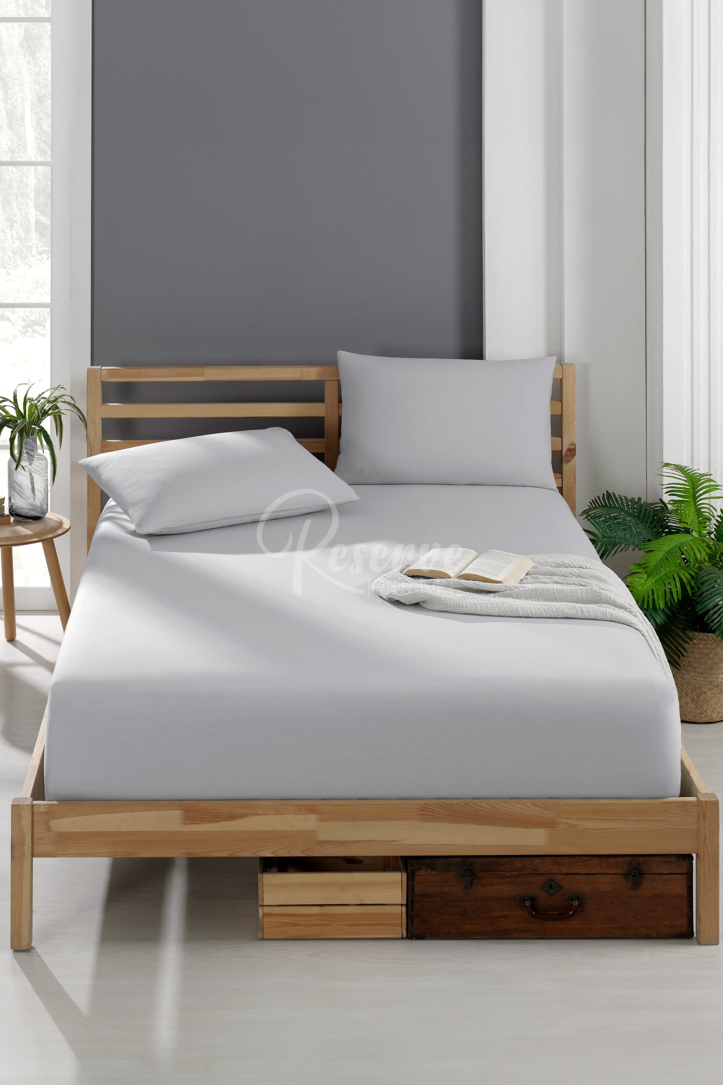 Flori - Gri Çarşaf Takımı