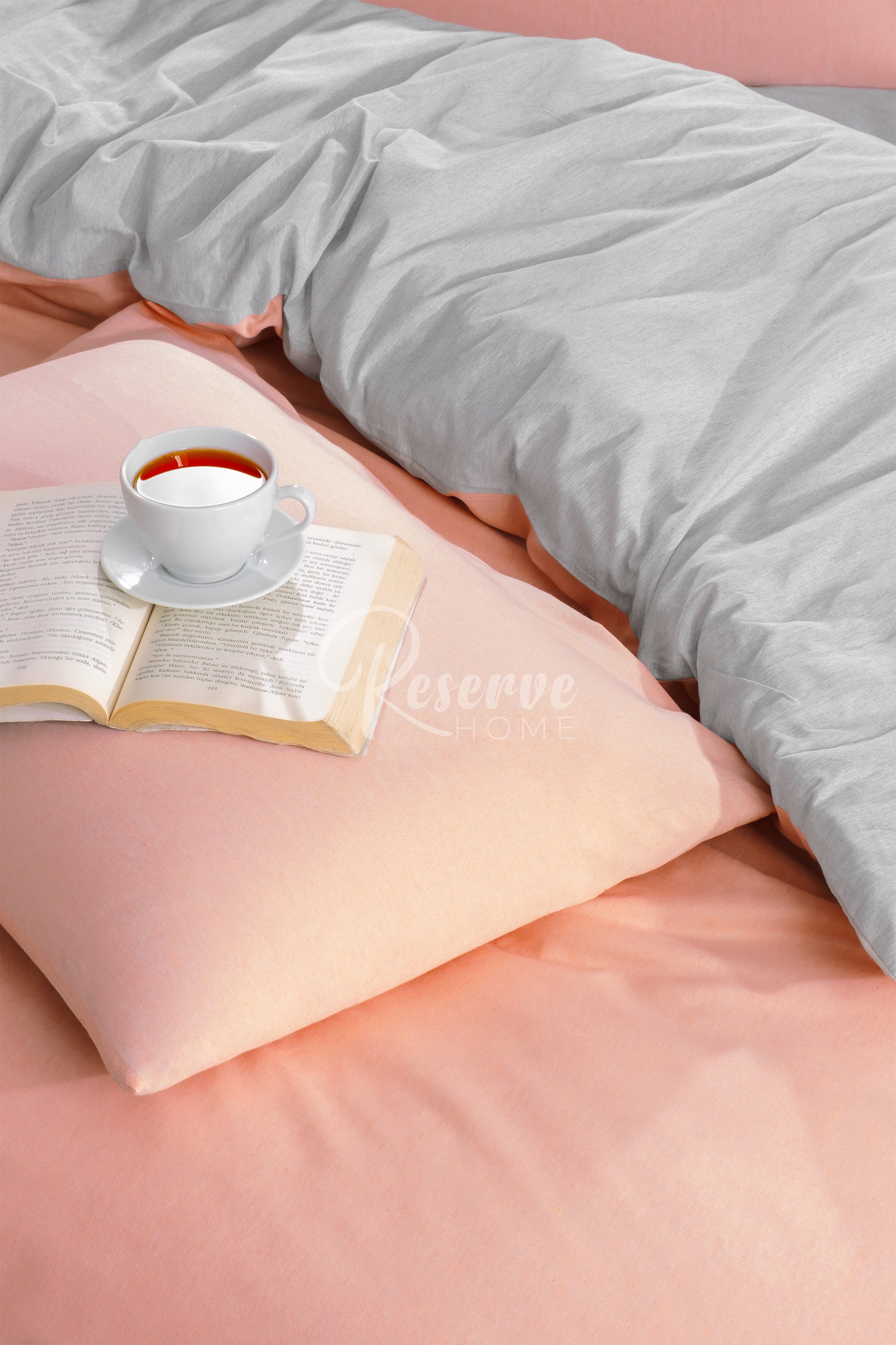 Liona - Somon Gri Nevresim Takımı