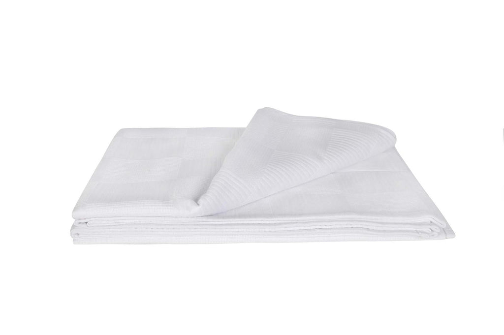 Çift Kişilik Beyaz Dama Desenli Pike. Damalı Otel Pikesi 200x230