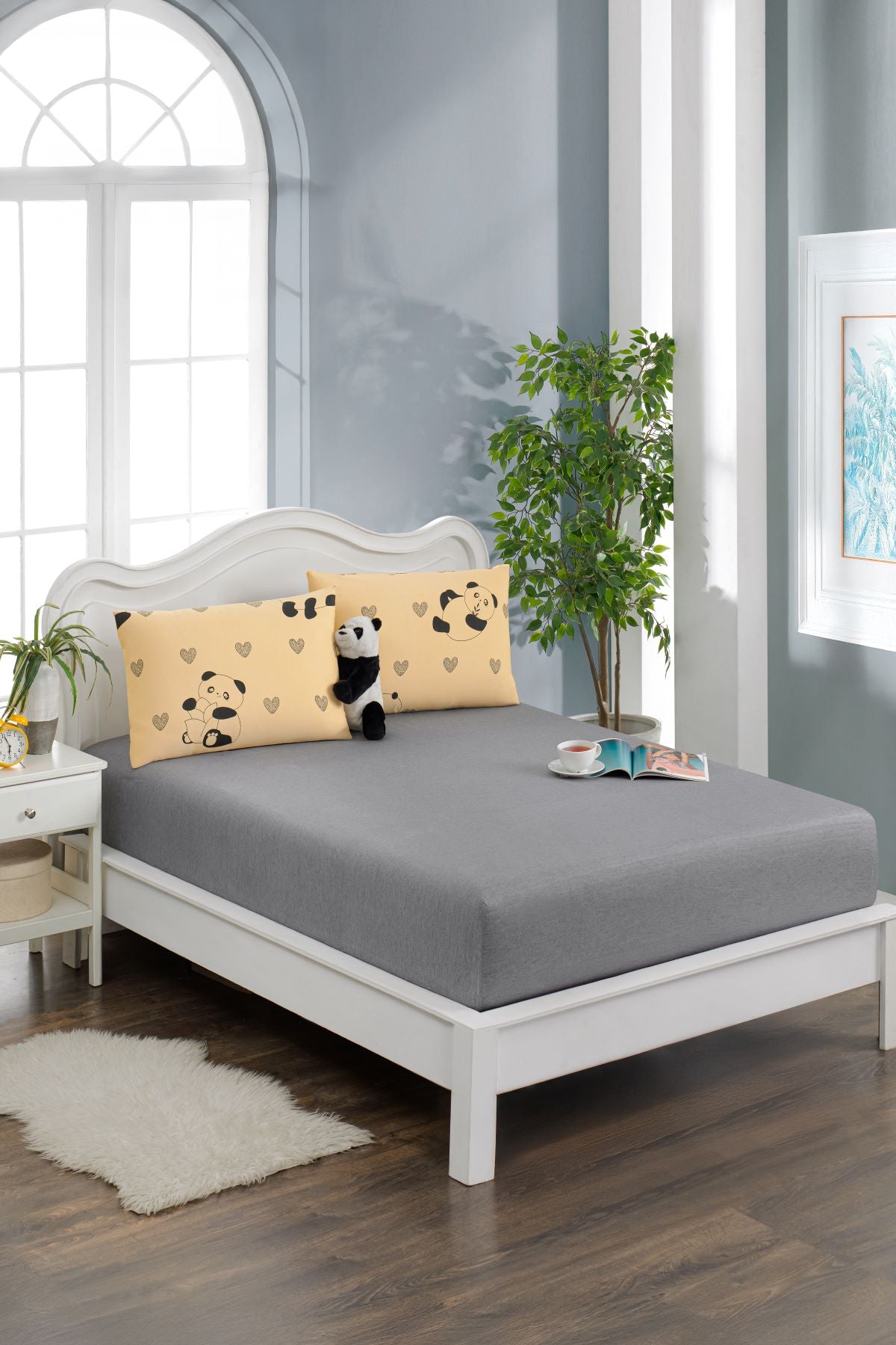 Flori - Sarı Panda Çarşaf Takımı