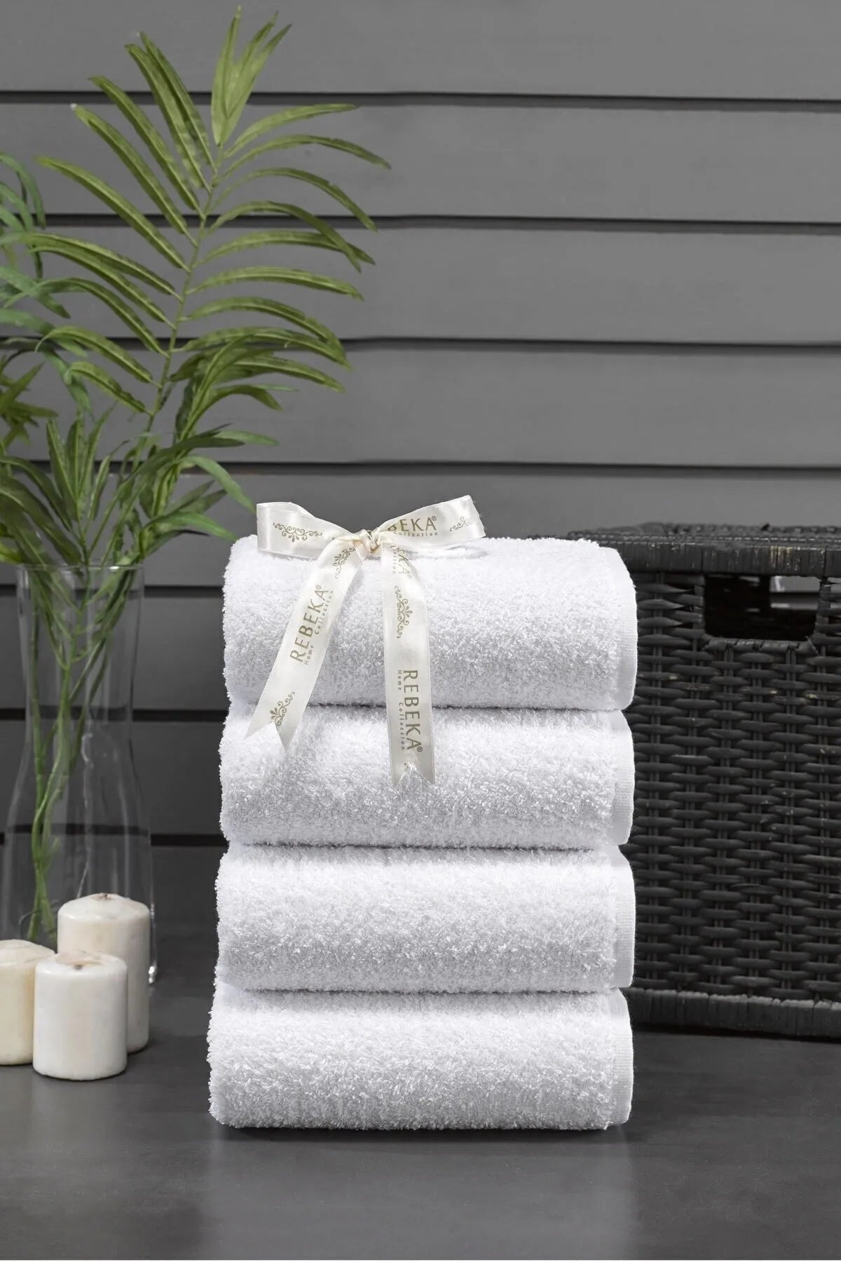 Andre -Beyaz 4'lü Yüz Havlu Seti