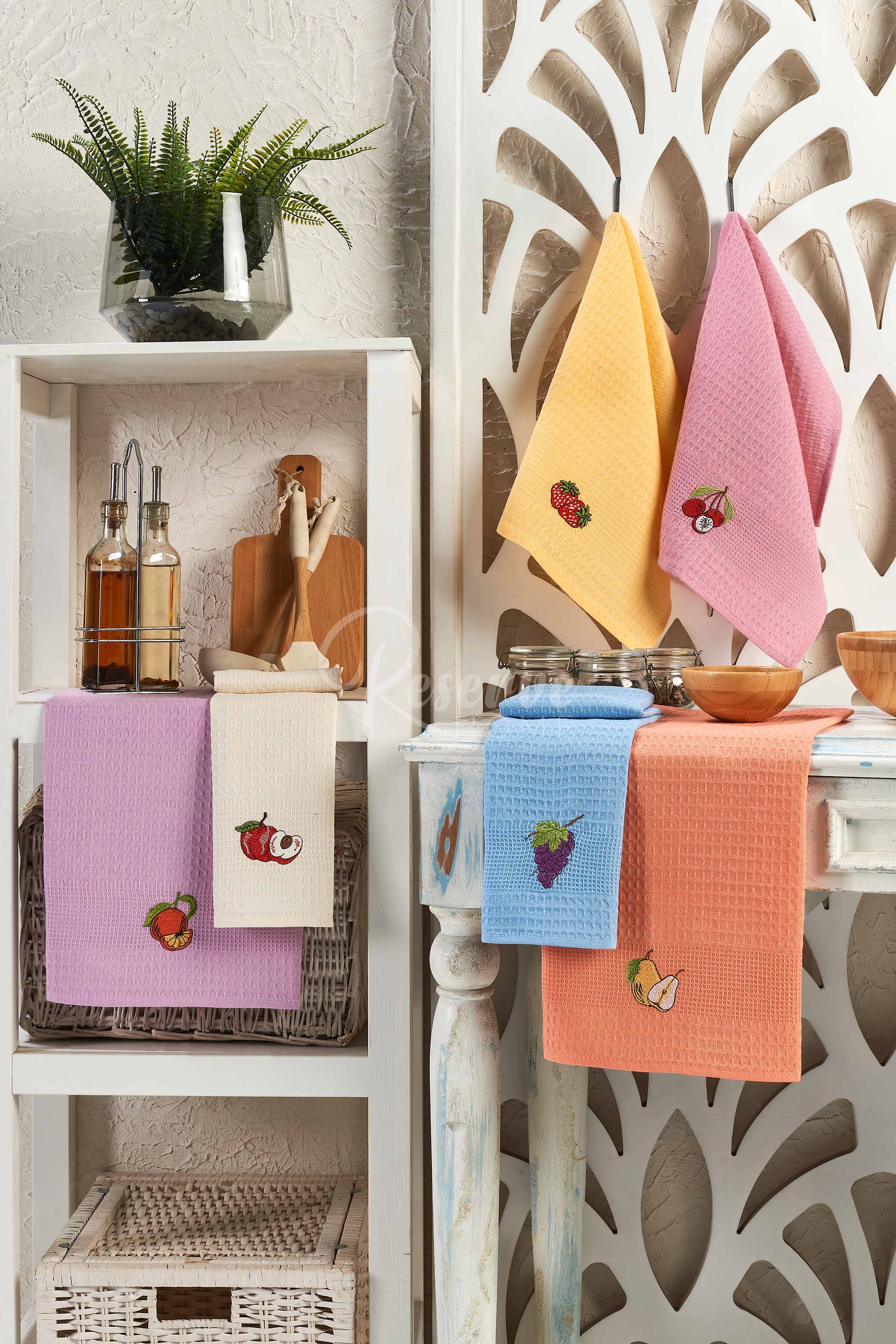 Laura - 6'lı Mutfak Kurulama Bezi Meyve Seti