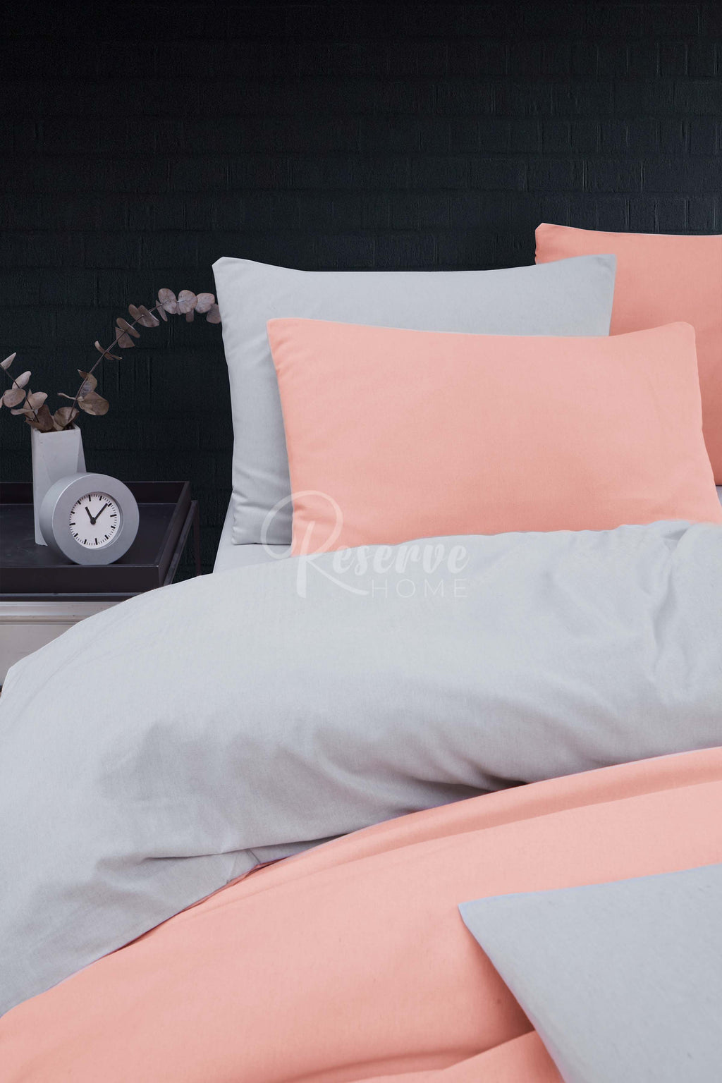 Liona - Somon Gri Nevresim Takımı