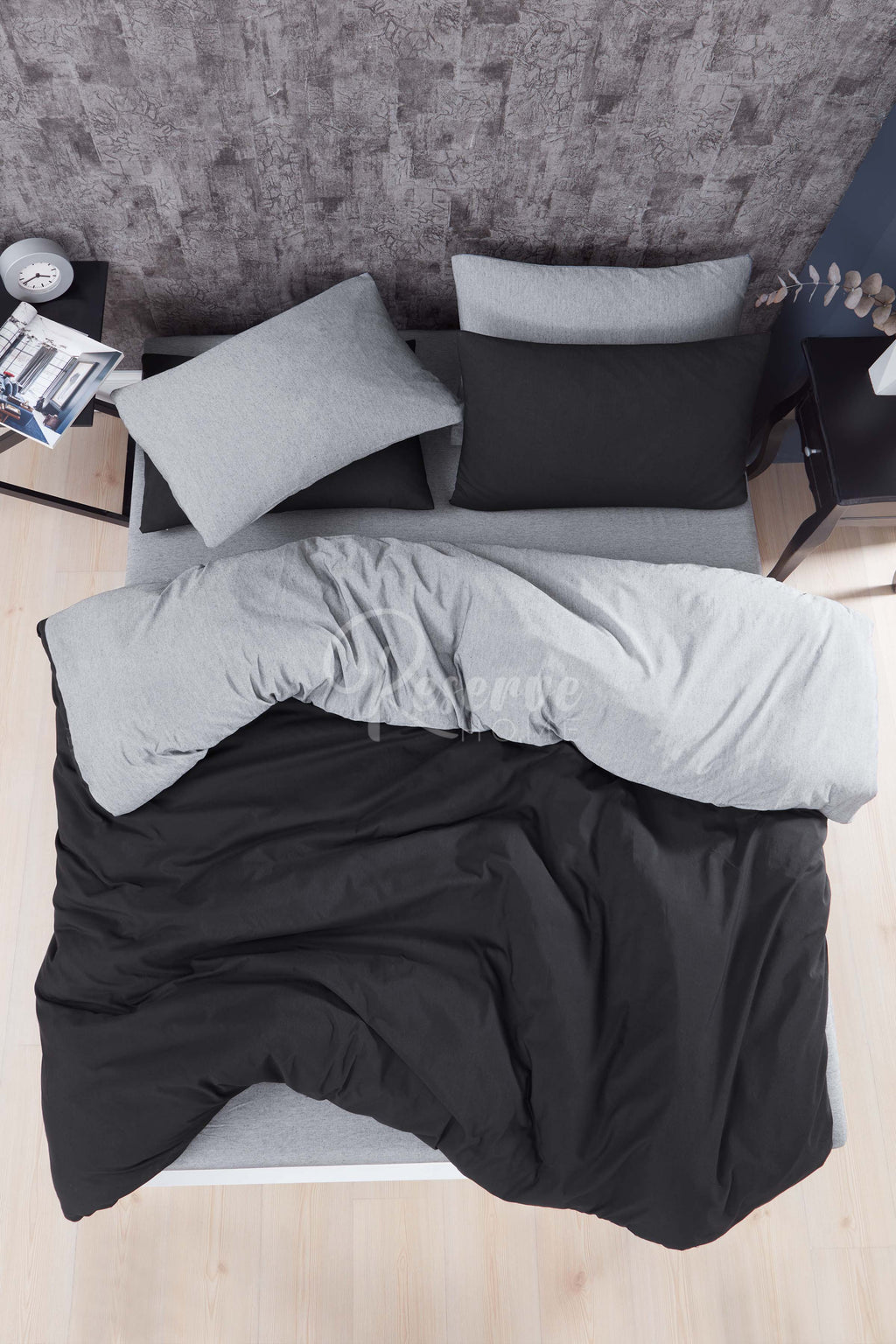 Valeri - Siyah Antrasit Nevresim Takımı