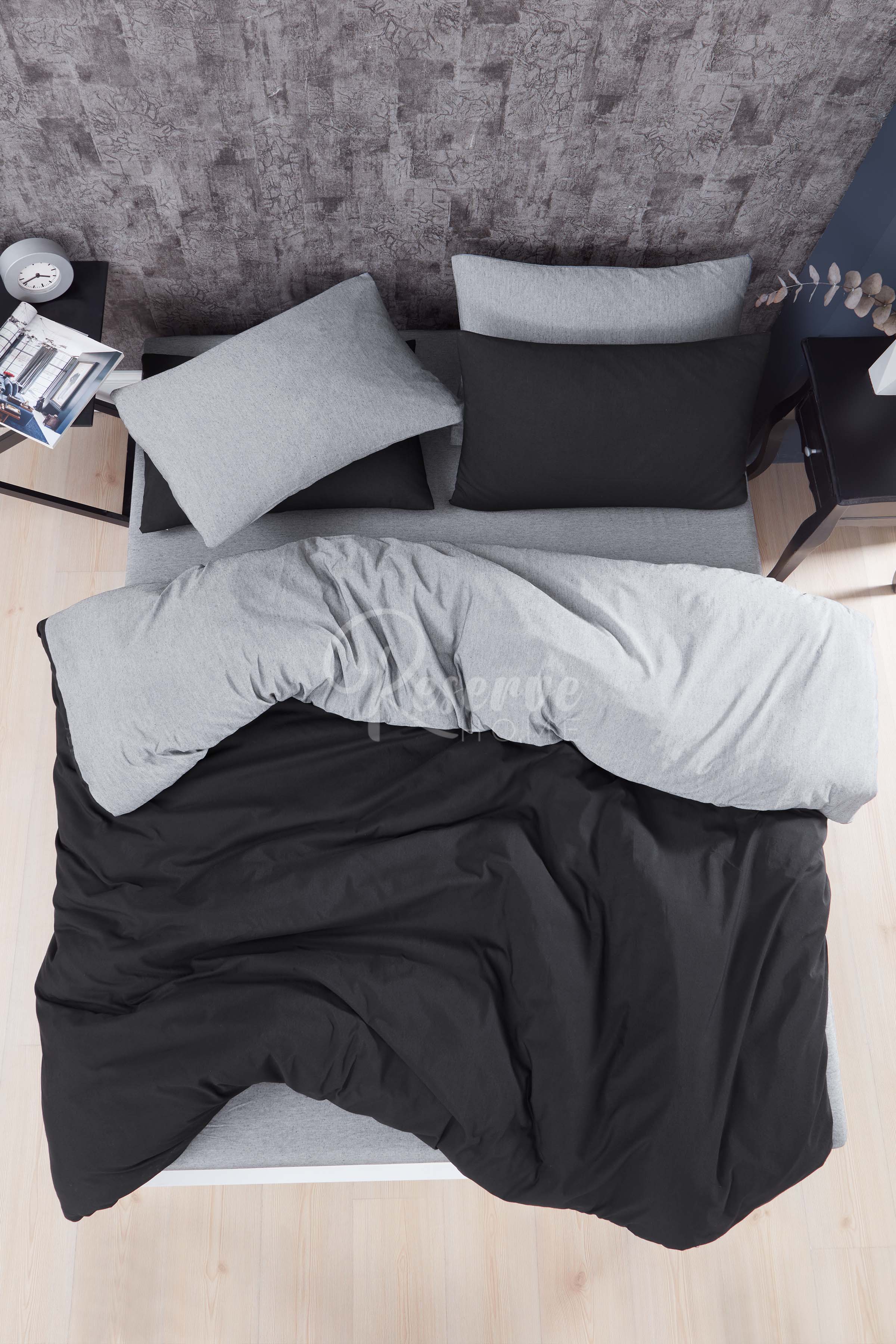 Valeri - Siyah Antrasit Nevresim Takımı